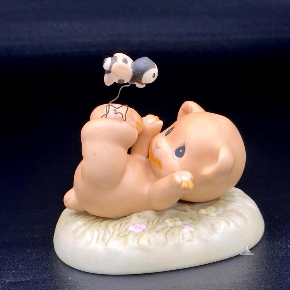 Adorable Precious Moments Baby Piglet with Dancing Bees Figurine